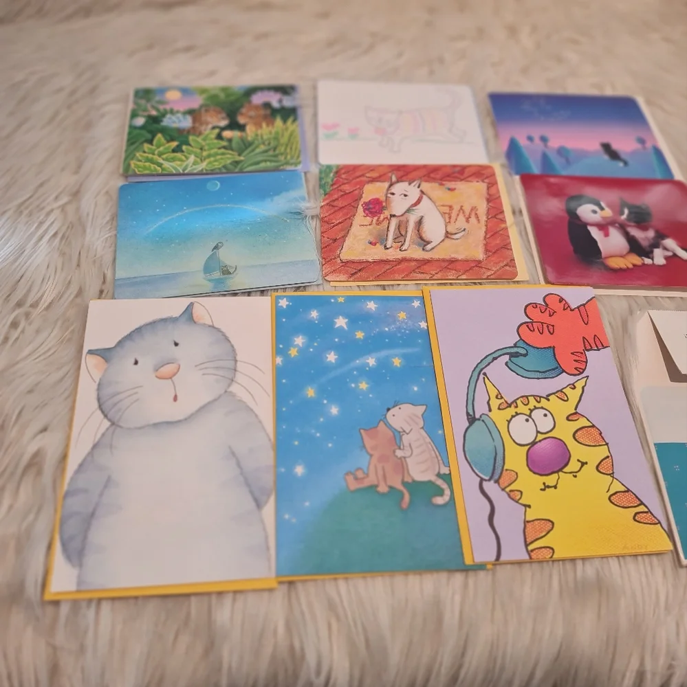 Vintage Greeting Cards - Cat Themed by Hallmark